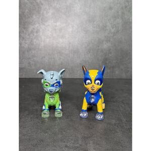 Paw Patrol Mighty Pups Light-Up Super Charged Chase And Rocky Figures Working